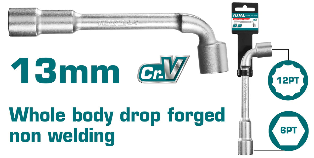 TOTAL THWL1306 Single L-Angled Socket Wrench 13mm CR-V Total